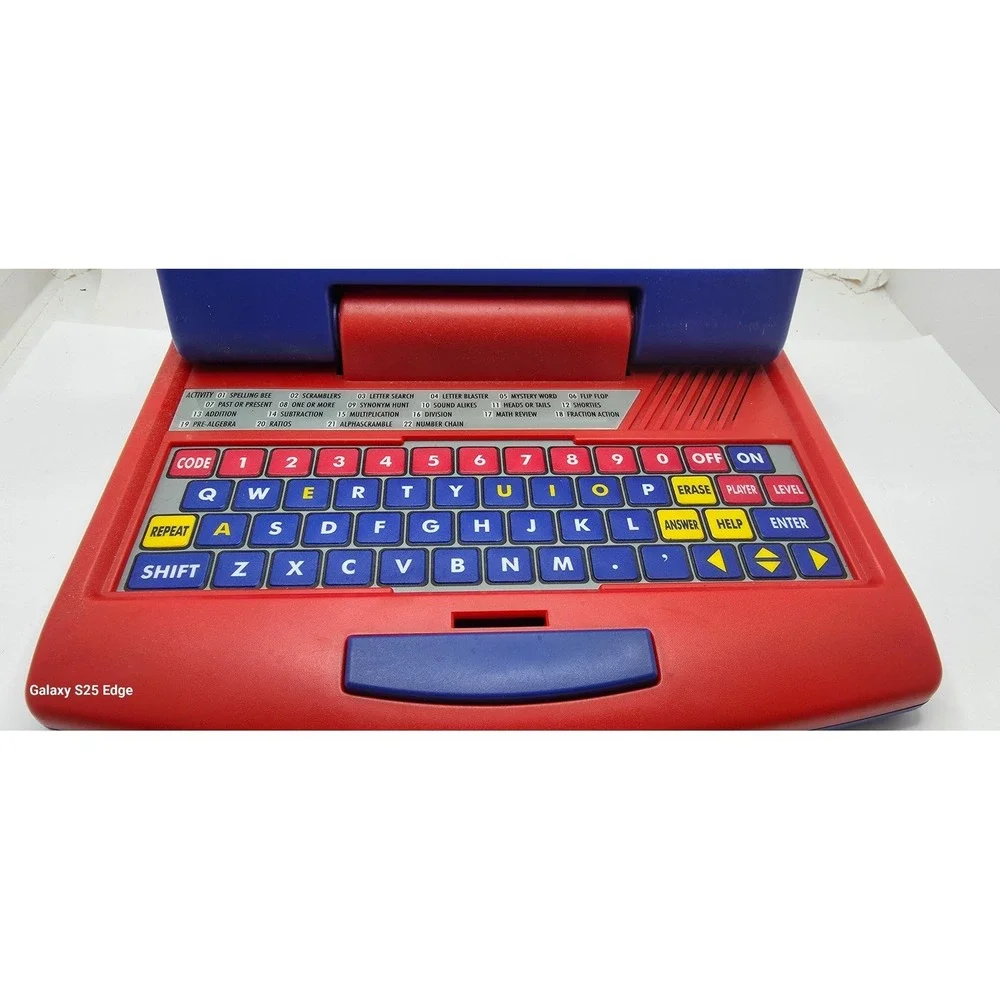 VTech Talking Whiz-Kid Plus Educational Laptop Toy Red Blue 32-0682-426 Vintage